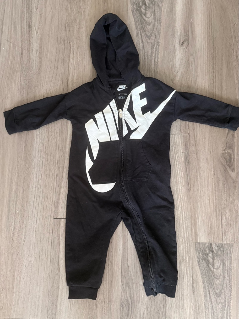 Nike Black Hoodie with White Logo Accent